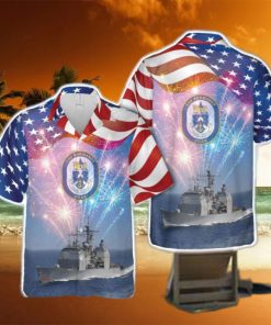 US Navy USS Normandy (CG 60) 4th Of July Hawaiian Shirt