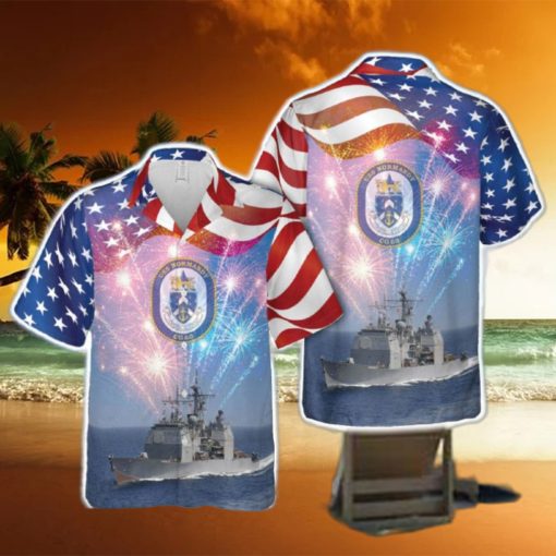 US Navy USS Normandy (CG 60) 4th Of July Hawaiian Shirt