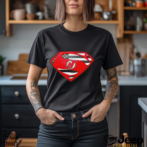 USA Flag Inside New Jersey Devils Superman shirt
