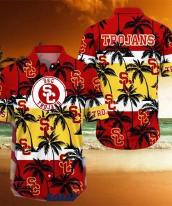 USC Trojans America Sunset Coconut Silhouette Hawaiian Shirt