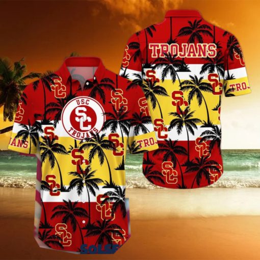 USC Trojans America Sunset Coconut Silhouette Hawaiian Shirt