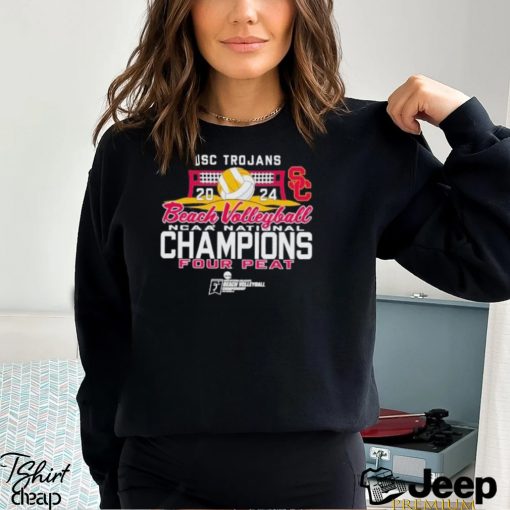 USC Trojans Women’s Beach Volleyball 2024 National Champs Four T Shirt