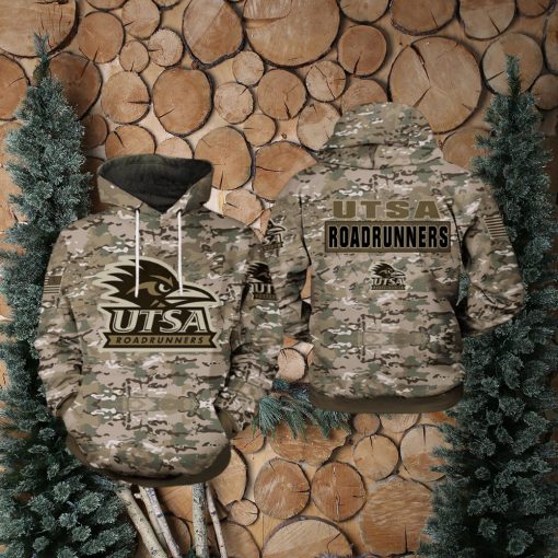 UTSA Roadrunners NCAA Camo Veteran 3D Printed Hoodie