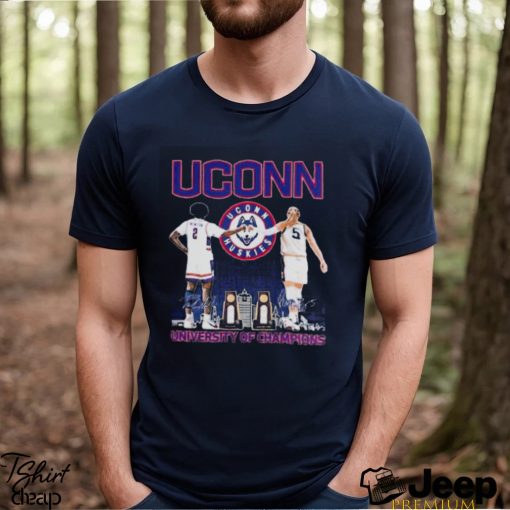 Uconn Huskies Men’s and Women’s Basketball University Of Champions 2024 Shirt