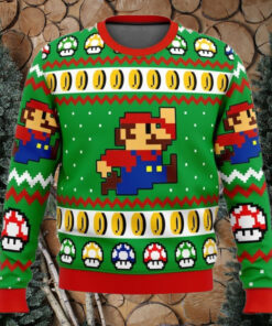 Ugly Christmas Sweater Mario Bros Jump