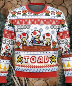 Ugly Christmas Sweater Toad Mario Bros
