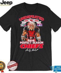 Undefeated 2022 2023 perfect season Chiefs mascot Andy Reid signature shirt