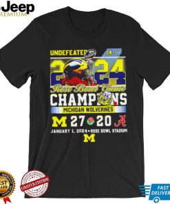 Undefeated Michigan Wolverines 2024 Rose Bowl Game Champions 27 20 logo shirt