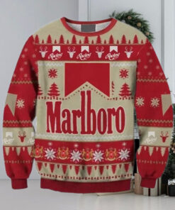 Unisex Marlboro Print Party Ugly Christmas Sweater