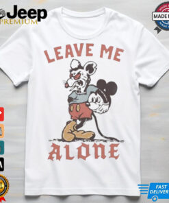 Unisex Mickey Mouse Leave Me Alone shirt featuring a playful graphic of Mickey Mouse with the phrase 