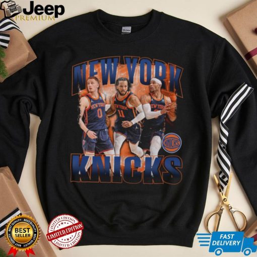 Unisex Stadium Essentials Jalen Brunson, Donte DiVincenzo & Josh Hart Black New York Knicks Trio T Shirt