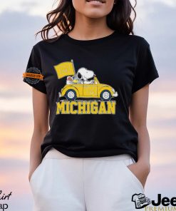 University Of Michigan Peanuts Snoopy And Woodstock On Car Shirt