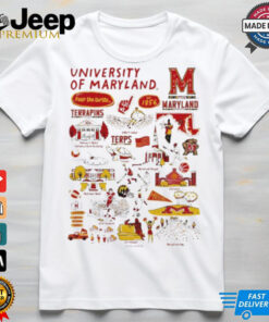 University of Maryland Terrapins Vive La Fete Impressions Artwork Est 1856 logo shirt featuring vibrant design and historic branding, perfect for Maryland fans and alumni.