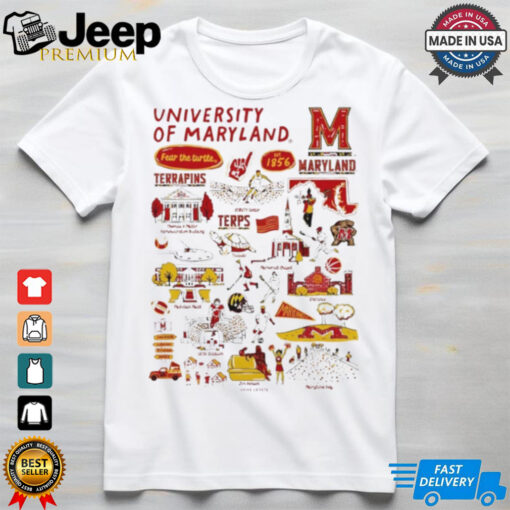 University of Maryland Terrapins Vive La Fete Impressions Artwork Est 1856 logo shirt