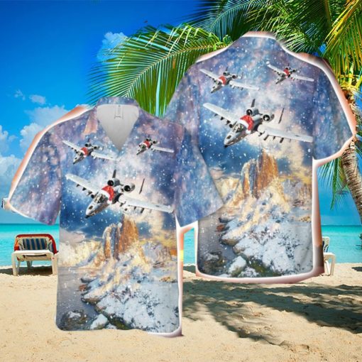 Us Air Force Fairchild Republic A 10 Thunderbolt Ii Christmas Confident Button Down Hawaiian Shirt