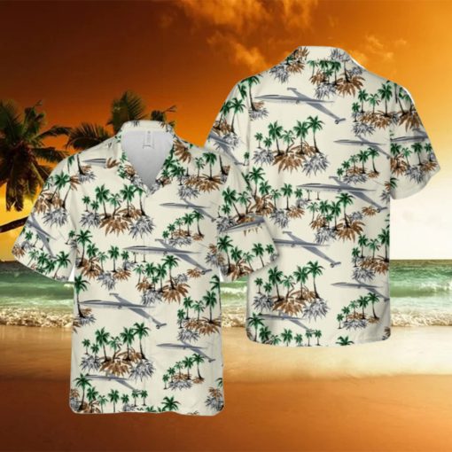 Us Air Force Lockheed Cl 400 Suntan Confident Button Down Hawaiian Shirt