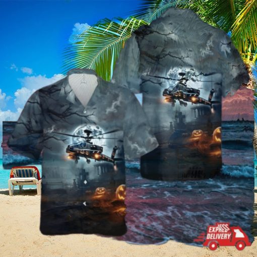 Us Army Boeing Ah 64 Apache Halloween Hawaiian Shirt