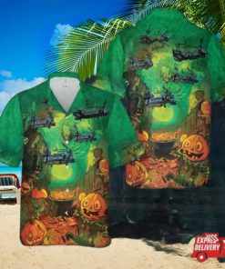 Us Army Boeing Mh 47g Chinook Halloween Hawaiian Shirt