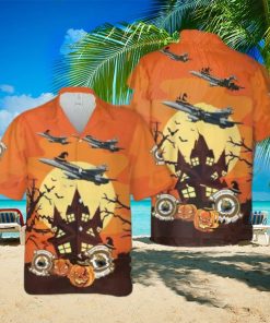 Us Marine Fighter Attack Squadron 323 (vmfa 323) “death Rattlers” Fa 18c Hornet Halloween Hawaiian Shirt