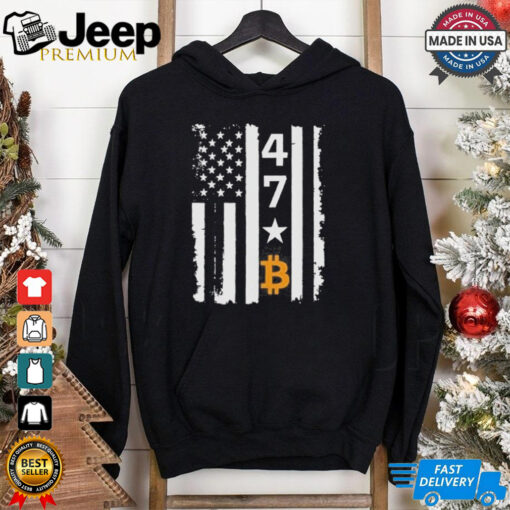 Usa 47th Flag Bitcoin Design – Trump Crypto Supporter Shirt