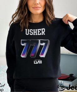 Usher Super Bowl LVIII Collection Mitchell & Ness Black Triple Seven Legacy Shirt