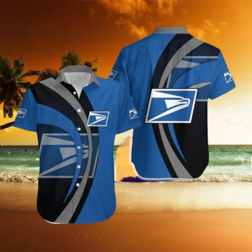 Usps Contemporary Logo AOP Hawaiian Shirt For Men And Women