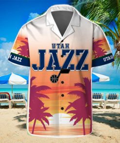 Utah Jazz Summer Hawaii Team Shirt Pattern Sunset Tropical Hawaiian Shirts And Beach Shorts