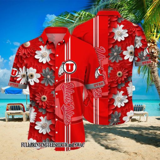 Utah Utes NCAA Flower Hot Version Hawaii Shirt And Tshirt