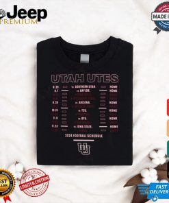 Utah Utes Red Football Schedule T Shirt