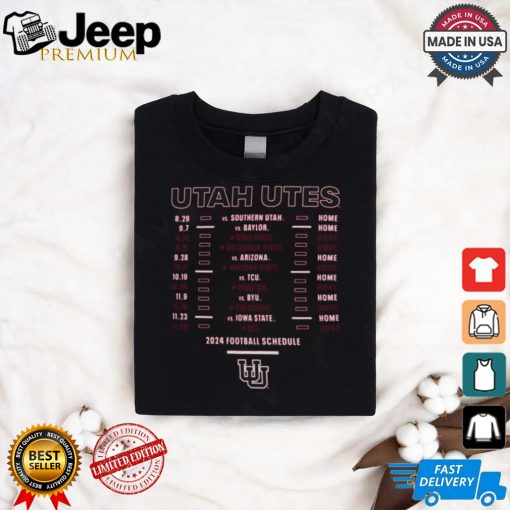 Utah Utes Red Football Schedule T Shirt