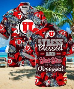 Utah Utes Summer Beach Hawaiian Shirt Stress Blessed Obsessed