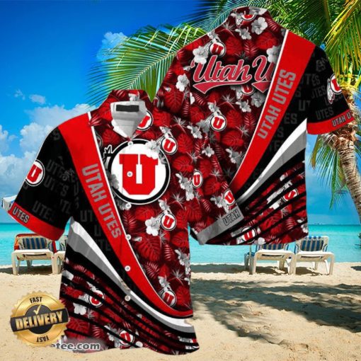 Utah Utes Summer Beach Hawaiian Shirt With Tropical Flower Pattern