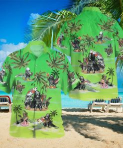 Vader Boba Fett Trooper Summer Time Green Hawaiian Shirt