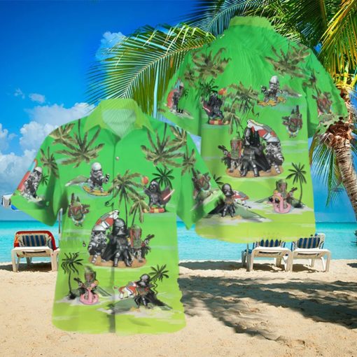 Vader Boba Fett Trooper Summer Time Green Hawaiian Shirt