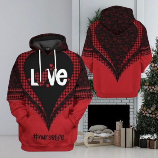 Valentines Day Hoodie, 3D Nurse Life Valentine Custom Hoodie Apparel