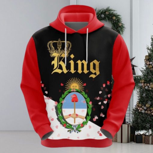 Valentines Day Hoodie, Argentina King Valentine Hoodie All Over Print Gift For Men And Women Version