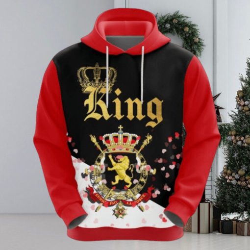 Valentines Day Hoodie, Belgium King Valentine Hoodie 3D All Over Print Gift For Men And Women Version