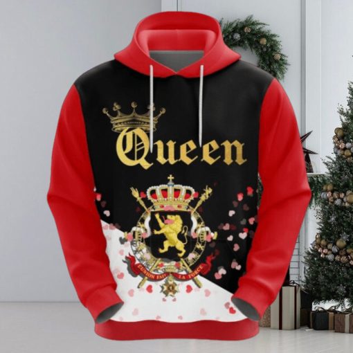 Valentines Day Hoodie, Belgium Queen Valentine Hoodie All Over Print Gift For Men And Women Version