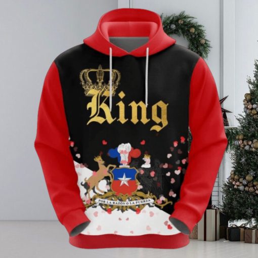 Valentines Day Hoodie, Chile King Valentine 3D Hoodie