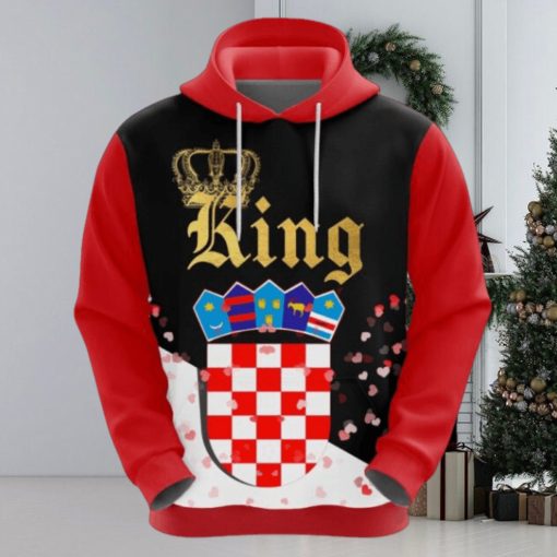 Valentines Day Hoodie Croatia King Valentine Hoodie