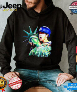 Vampire Shohei Ohtani bite Statue of Liberty New York baseball shirt