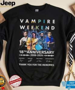 Vampire Weekend 18th Anniversary 2006 2024 Thank You For The Memories T Shirt