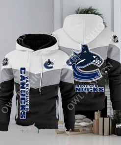 Vancouver Canucks NHL Hockey Black White Printed Hoodie