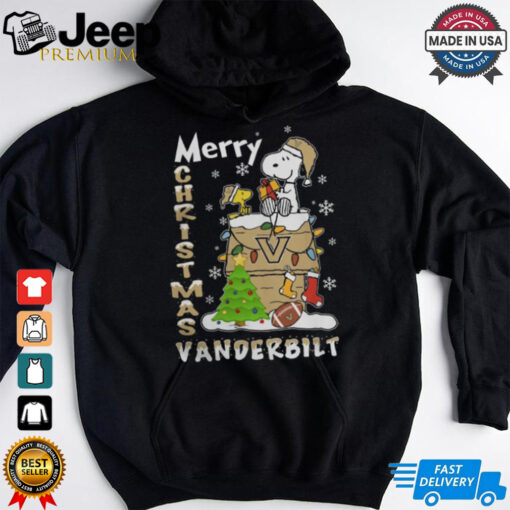 Vanderbilt Commodores Snoopy And Woodstock Merry Christmas Shirt