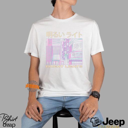 Vaporwave Bright Lights Japanese Text T Shirt