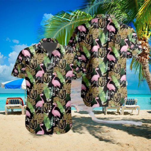 Vegas Golden Knights NHL Hawaiian Shirt Flamingo Pattern Beach Vacation Gift