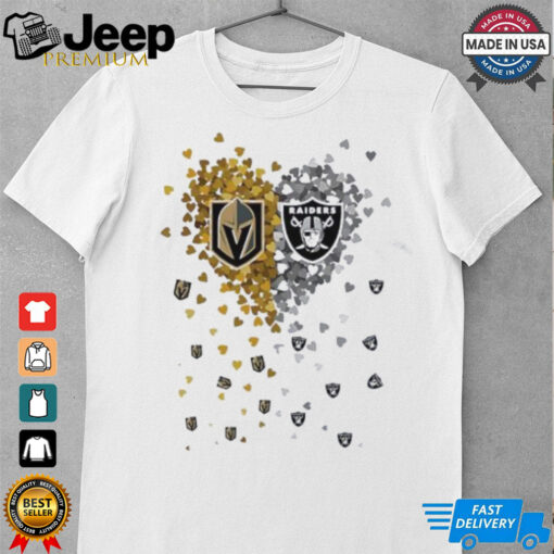 Vegas Golden Knights and Oakland Raiders Heart tiny hearts shirt