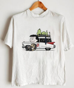 Venkman Slimer and the Ecto 1 Ghostbusters X Charlie Brown and Snoopy Peanuts Charlie Venkman shirt