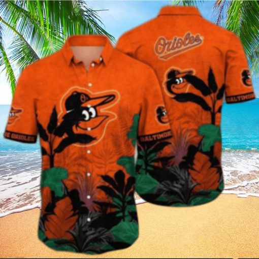 Vibrant Orioles Jungle Flora And Team Mascot Hawaiian Shirt