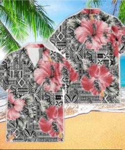 Vibrant Pink Hibiscus And Tribal Pattern Chicago White Sox Tropical Shirt